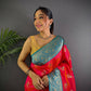 Joban Fashion Banarasi Hot Pink Woven Butti Soft Silk Saree | Swadesiicart