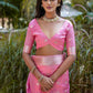 Vishnu Weaves Women's Pink Pure Cotton Zari Woven Saree with Blouse - Swadesiicart