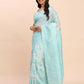 Shree Shyam Fashion Linen Cotton Sky Blue Saree