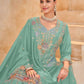 Anaita Sky Blue Vichitra Silk Readymade Palazzo Suit with Embroidery & Lace Work