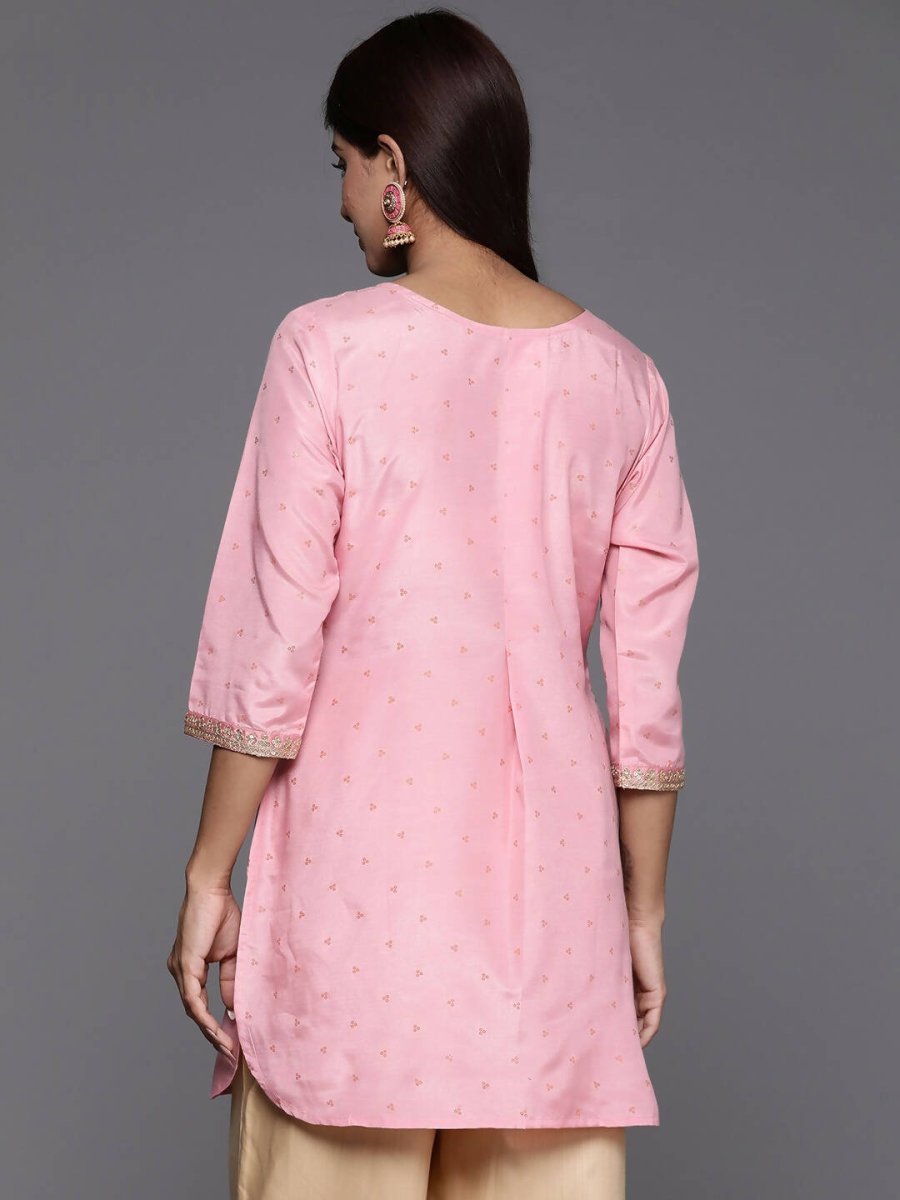 Ahalyaa Pink Printed Tunic - Pink Color | Swadesiicart