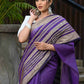 Beatitude Violet Cotton Handloom Saree