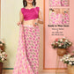 Pink Georgette Designer Printed Ready To Wear Saree - Elite | Swadesiicart