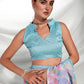 Blue Georgette Sequence Embroidery Saree With Unstitched Blouse Piece - Rajal
