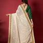 Vamsee White Georgette Designer Saree - Swadesiicart