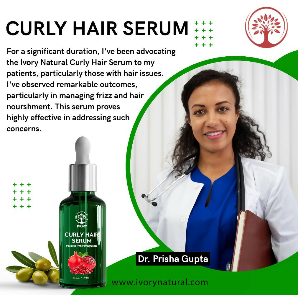 Ivory Natural Curly Hair Serum For Smooth Even Curls And Silky | Swadesiicart