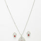 NVR Women Silver-Plated American Diamond-Studded Pendant Set | Swadesiicart