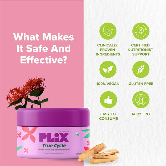 PLIX The Plant Fix Women's True Cycle Tablets | Swadesiicart