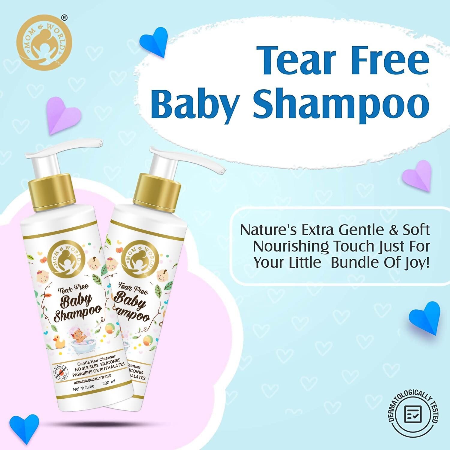 Mom & World Tear Free Baby Shampoo - Swadesiicart