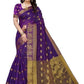 Vamika Banarasi Jacquard Weaving Violet Saree (Shining Violet) | Swadesiicart