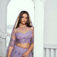 Aastha Fashion Lavender Butterfly Net Tone To Tone Cotton Thread Work And Sequence Work Embroidery Wedding Wear Lehenga Choli