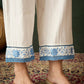 Blue & White Roman Silk Embroidered Kurta With Trouser & Dupatta - Bhumi