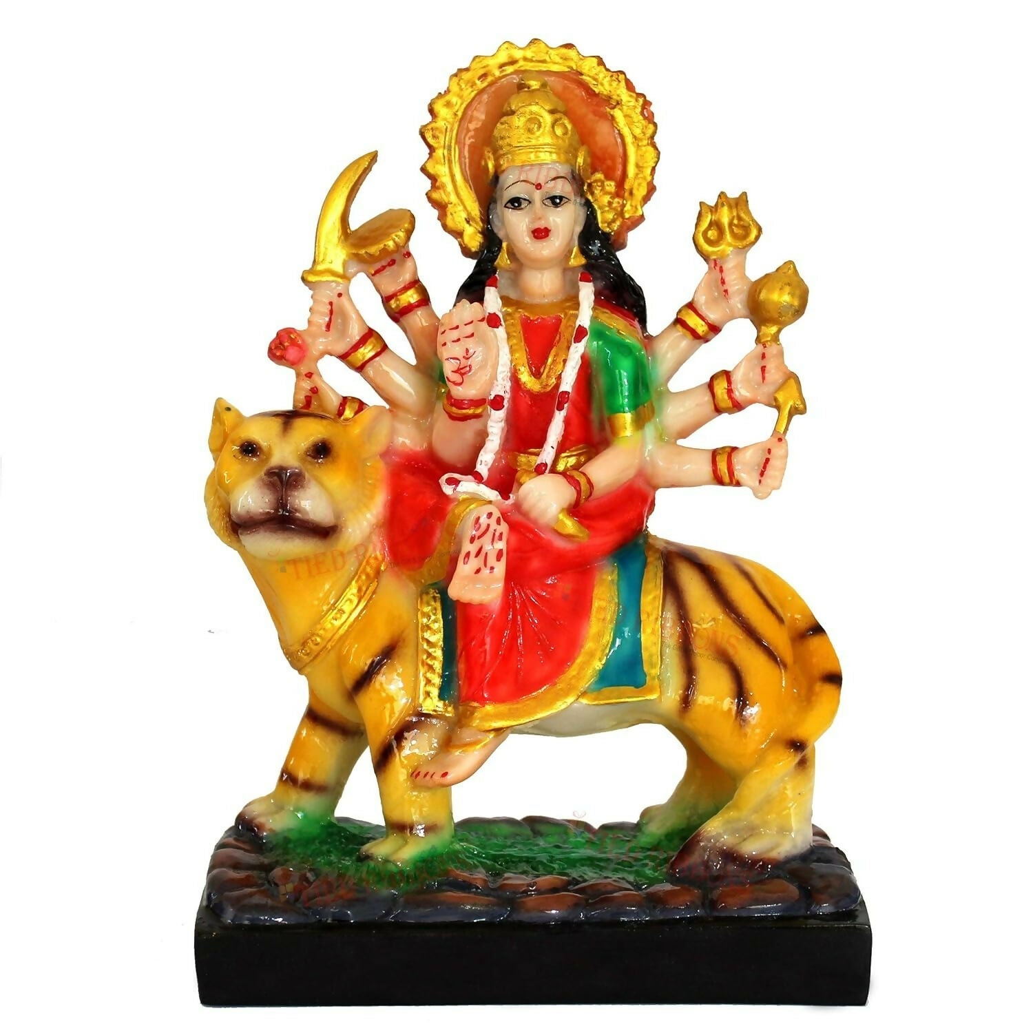 Tied Ribbons Nav Durga Devi Sherawali Mata Murti Statue - Swadesiicart