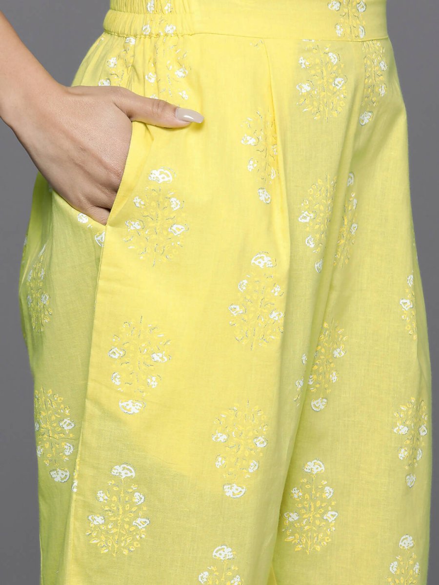 Ahalyaa Women's Traditional wear Kurta Set - Yellow | Swadesiicart