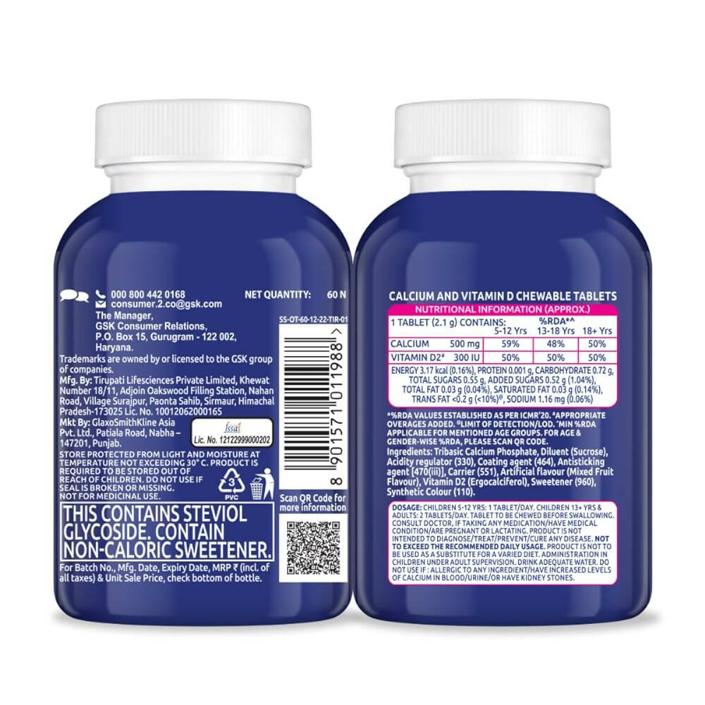 Centrum OstoCalcium Total Chewables Tablets for Kids - Mixed Fruit - Swadesiicart