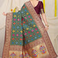 Jyoti Fashion Women's Bottle Green Patola Silk Zari Woven Saree with Blouse | Swadesiicart