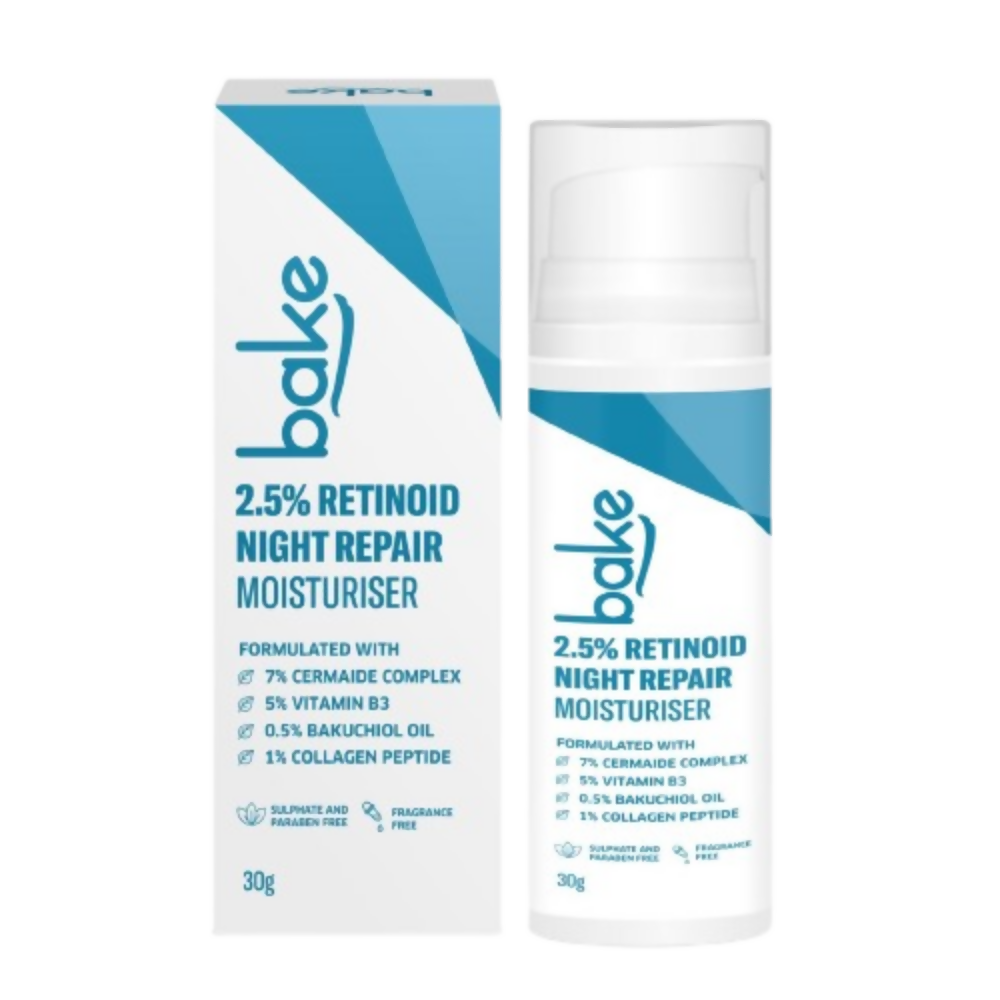 Bake 2.5% Retinoid Night Cream Bakuchiol Oil | Swadesiicart