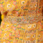 Janasya Mustard Georgette Floral Saree | Swadesiicart