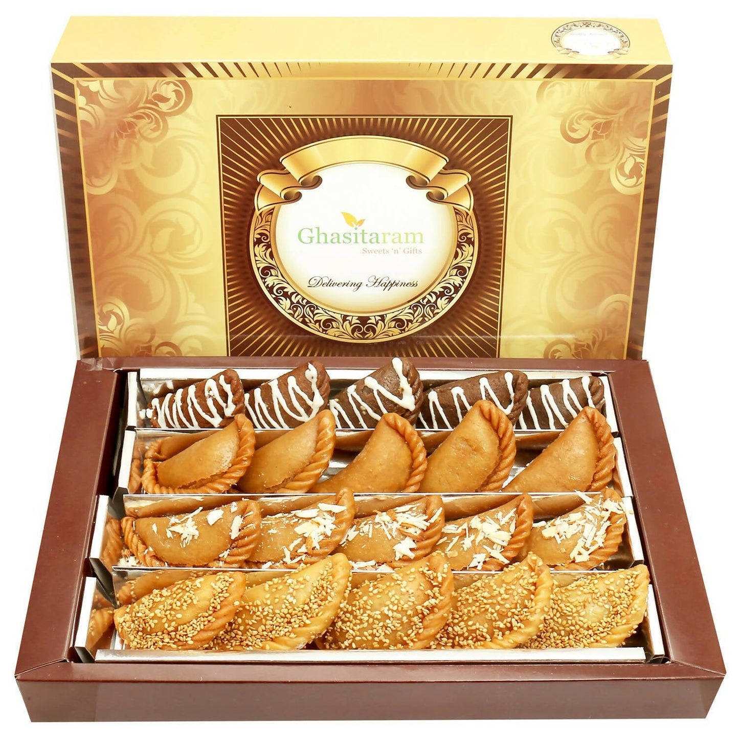 Ghasitaram Holi Sweets - Big Box of Assorted Gujiyas | Swadesiicart
