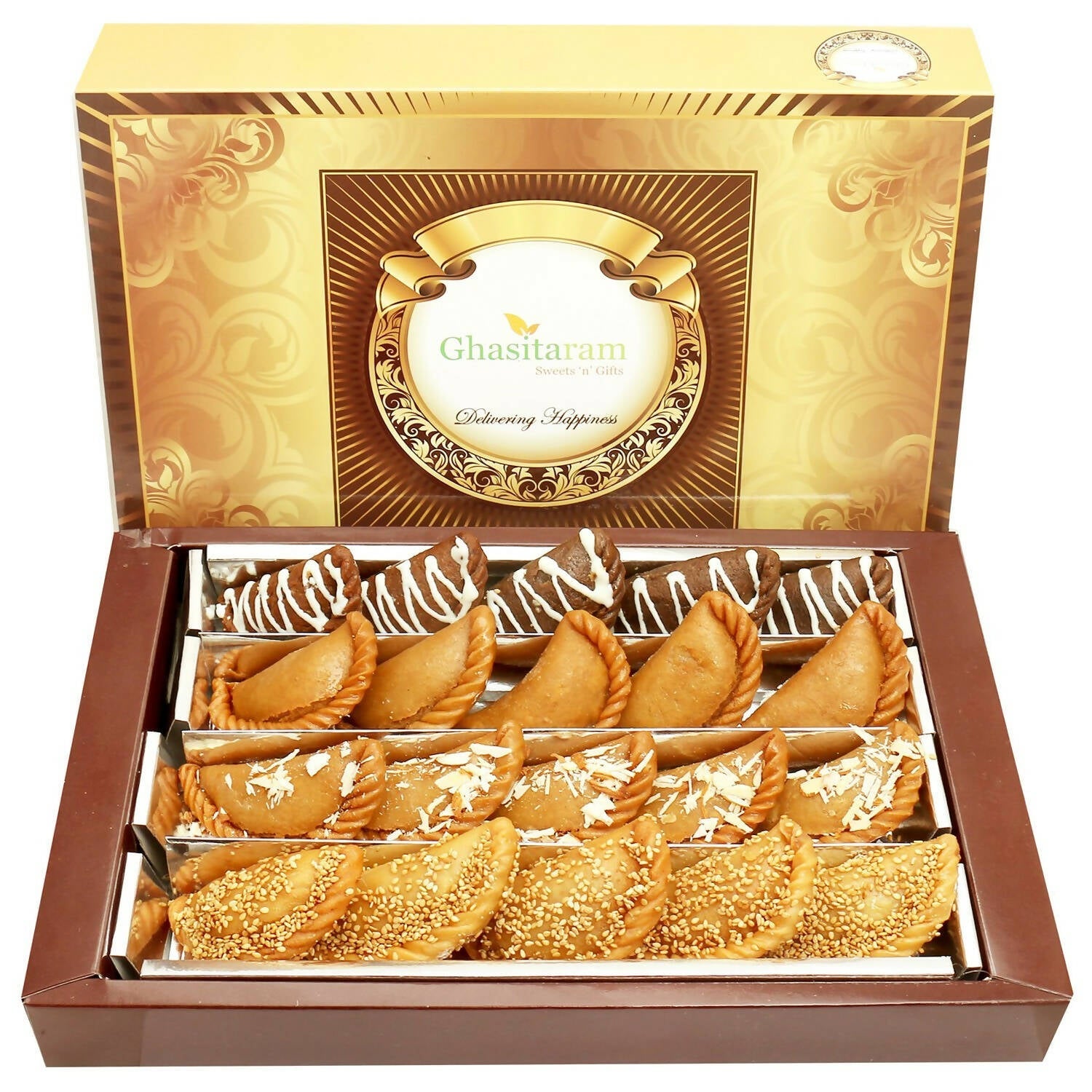 Ghasitaram Holi Sweets - Big Box of Assorted Gujiyas | Swadesiicart