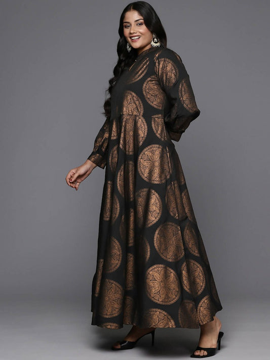Ahalyaa Women's Traditional wear Ethnic Dress - Black | Swadesiicart