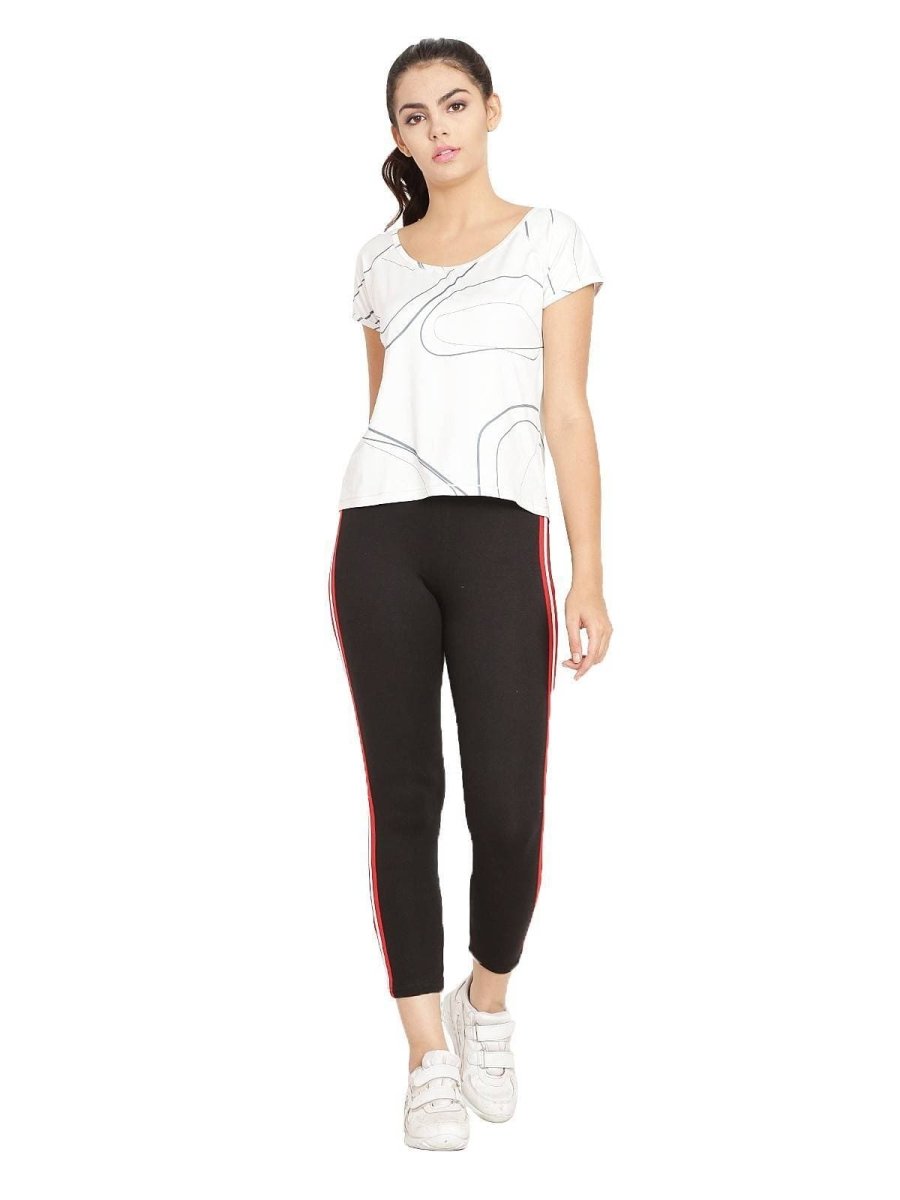 Asmaani Black color Hosiery Lower with Two Side Pockets and Tapped | Swadesiicart