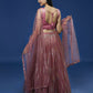 House of Panchhi Rose Gold Net Sequinse Work Lehenga & Blouse, Dupatta | Swadesiicart