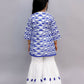 Lil Drama Shor-Gul Blue Kurta Sharara and Bustier Set For Girls | Swadesiicart