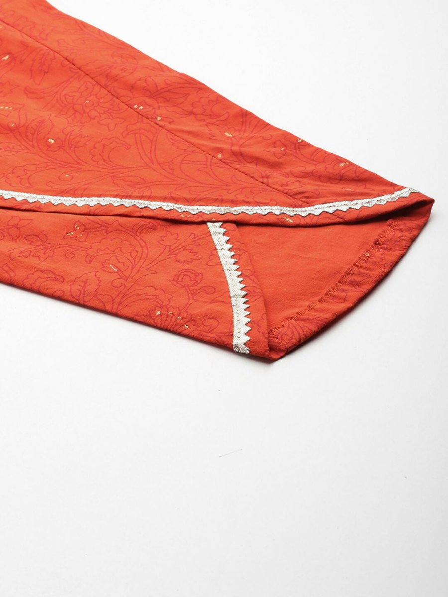 Ahalyaa Women's Traditional Wear Co-ods - Orange - Swadesiicart