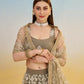 Aastha Fashion Ivory Butterfly Net White Cotton Thread Work And Sequence Work Embroidery Wedding Wear Lehenga Choli