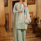 Juniper Women's Seagreen Cambric Floral Printed Kurta Palazzo Set | Swadesiicart