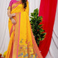 Jyoti Fashion Women's Yellow Paithani Silk Zari Woven Saree with Blouse | Swadesiicart