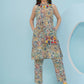 Joban Fashion Floral Co Ord Set With Embellished Sling Bag - Multi - Swadesiicart