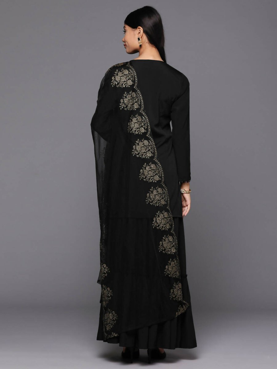 Ahalyaa Women's Traditional wear Kurta Set - Black | Swadesiicart