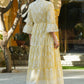 Juniper Women's Lemon Yellow Printed Teired Dress | Swadesiicart