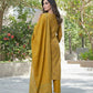 BulBul Aaliya Bright Mustard Cotton Kurta Set with Dupatta - Swadesiicart