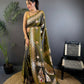 Joban Fashion Banarasi Mehendi Green Woven Soft Silk Saree | Swadesiicart