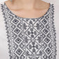 PAVONINE White Color Burfi Design Embroidery Dress For Women | Swadesiicart