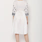 PAVONINE White Color Burfi Design Embroidery Dress For Women | Swadesiicart