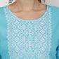 PAVONINE Firozi Color Burfi Design Embroidery Dress For Women | Swadesiicart