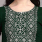 PAVONINE Bottle Green Color Burfi Design Embroidery Dress For Women | Swadesiicart