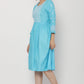 PAVONINE Firozi Color Burfi Design Embroidery Dress For Women | Swadesiicart