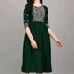 PAVONINE Bottle Green Color Burfi Design Embroidery Dress For Women | Swadesiicart