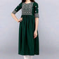 PAVONINE Bottle Green Color Burfi Design Embroidery Dress For Women | Swadesiicart