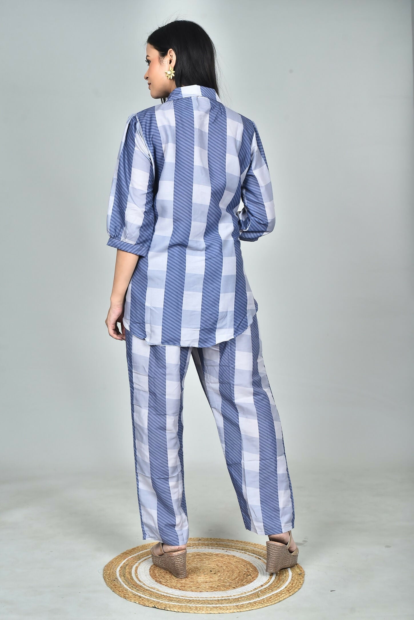Morchari Digital Print Semi Muslin Co-Ord Set Top & Trouser-Multicolor - Swadesiicart