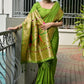 Vishnu Weaves Women's Mahendi Paithani Silk Zari Woven Saree with Blouse - Swadesiicart