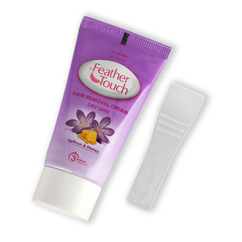 VI-JOHN Feather Touch Saffron & Honey Hair Removal Cream for Women for Dry Skin, Suitable for Legs, Underarms, Bikini Line, Arms | Swadesiicart