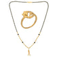 AanyaCentric Gold-Polished Mangalsutra & Ring Set