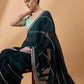 Blue Muslin Embroidered Saree with Unstitched Blouse Piece - Satya