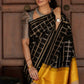 DEIANA'S Beautiful Designer Golden zari Soft Lichi Silk Saree - Black - Swadesiicart